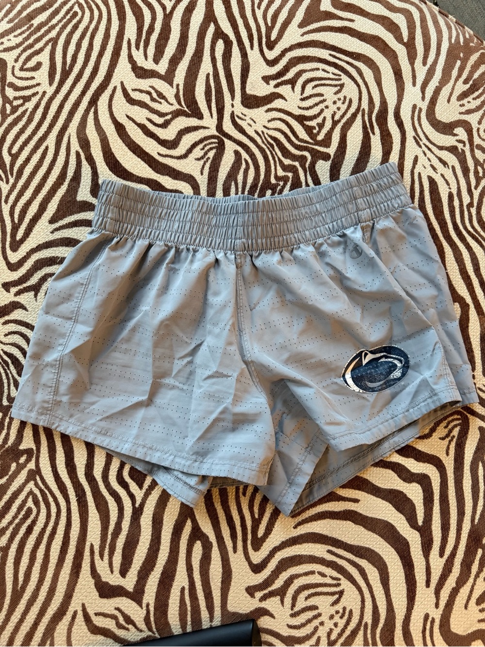 Light Gray Women's Athletic Shorts with Logo